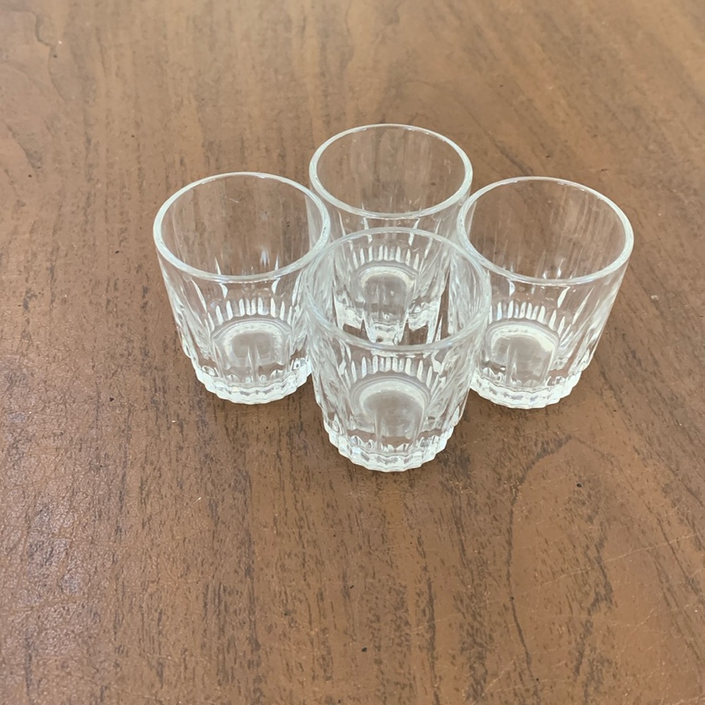 Set of 5 Arcoroc France Shot Glasses Clear Glass Vintage 1970s